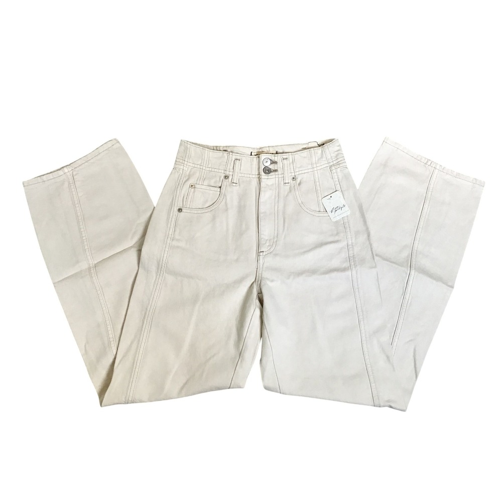 Free People We The Free Women's Cream Aster‎ Straight Jeans Size 27 NWT - Picture 6 of 13